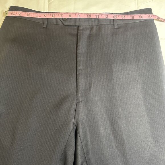 Pronto Uomo Platinum Pinstripe Suit Black 100% Wool size 44L 36 Waist - Picture 9 of 16
